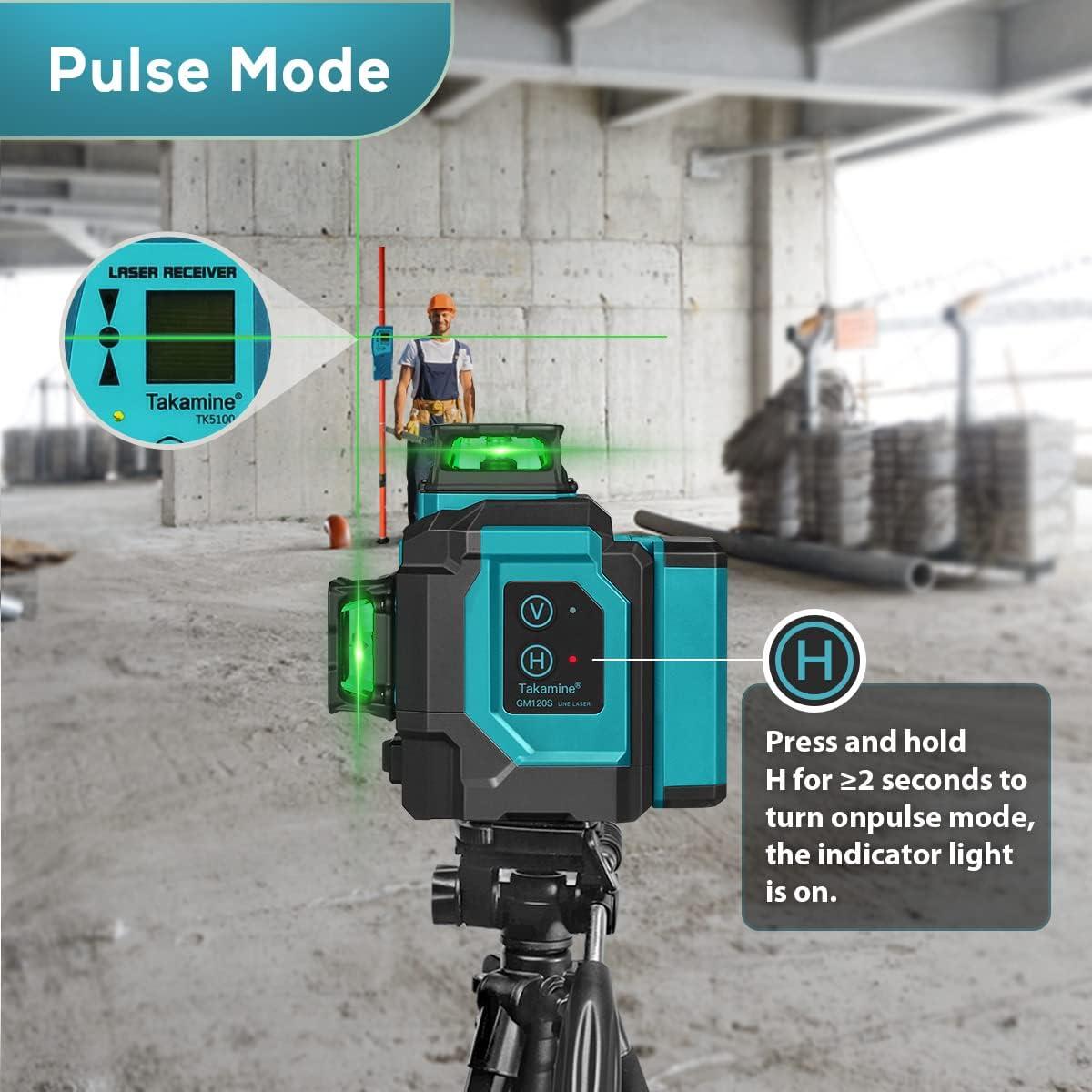 Nivel Láser Verde Takamine GM120S 3D Autonivelante con Control Remoto