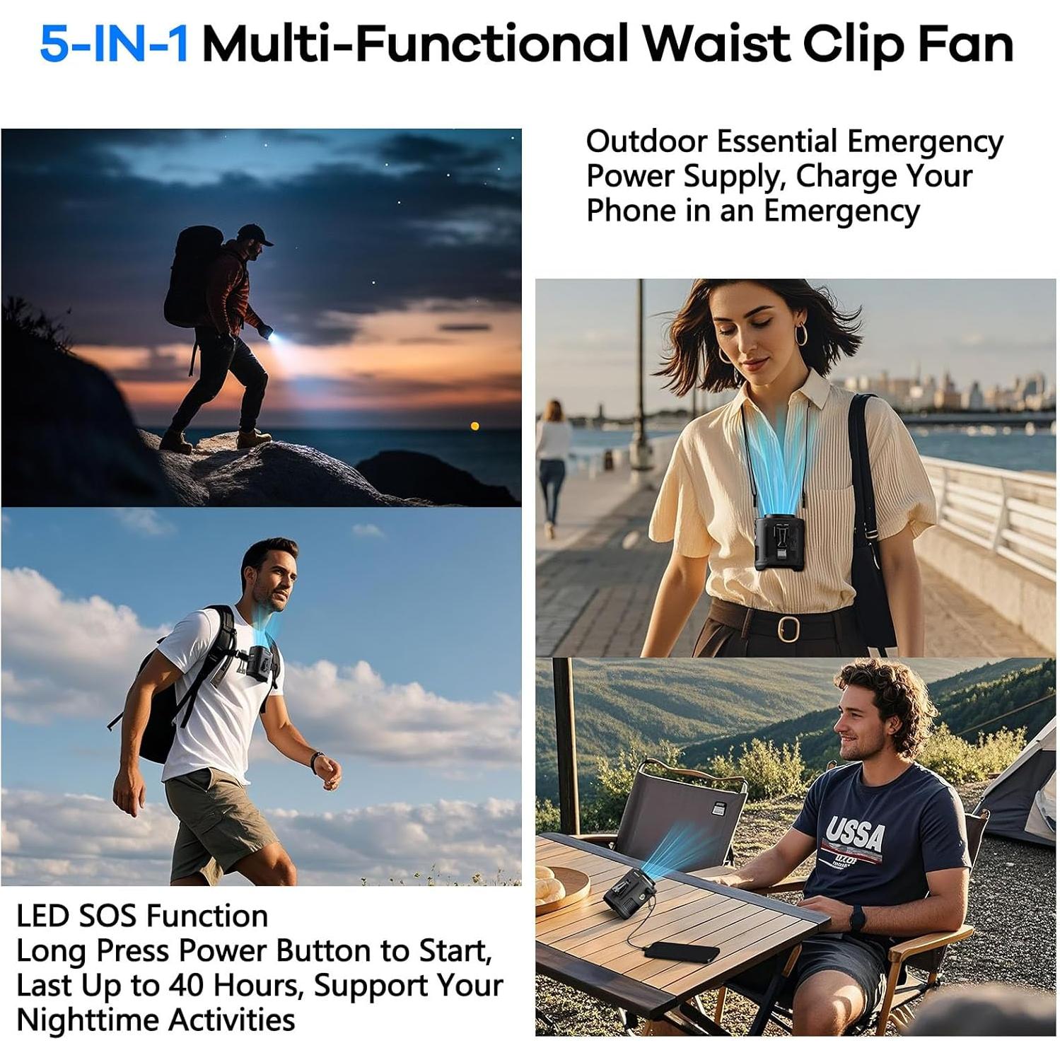 Ventilador de Cintura Portátil PlanCiTi K50 10000mAh 5 Velocidades