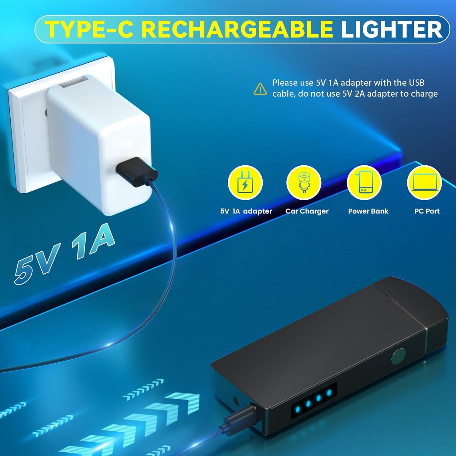 Encendedor Eléctrico Recargable Coquimbo Doble Arco Negro
