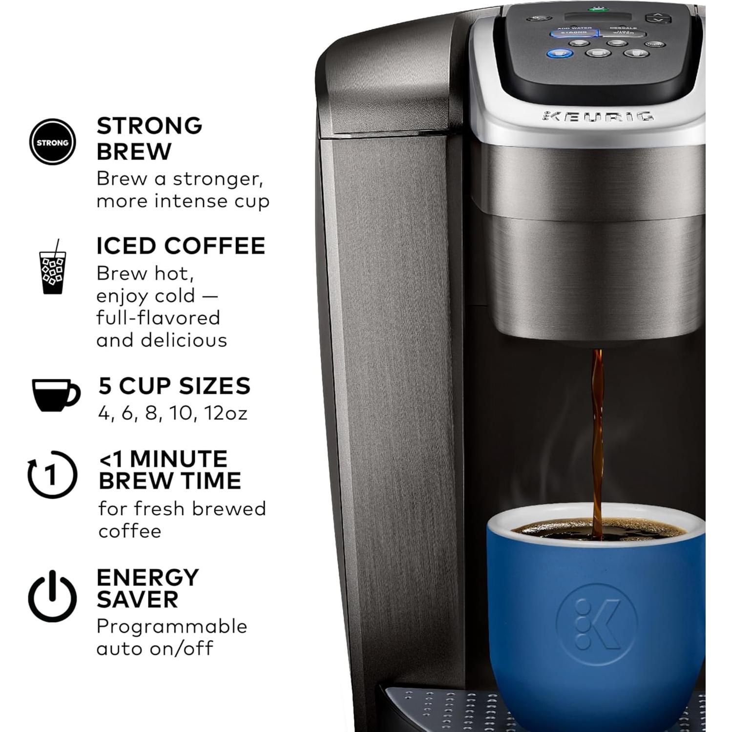 Cafetera Keurig K-Elite 1 Porción Pizarra Cepillada 8-12oz