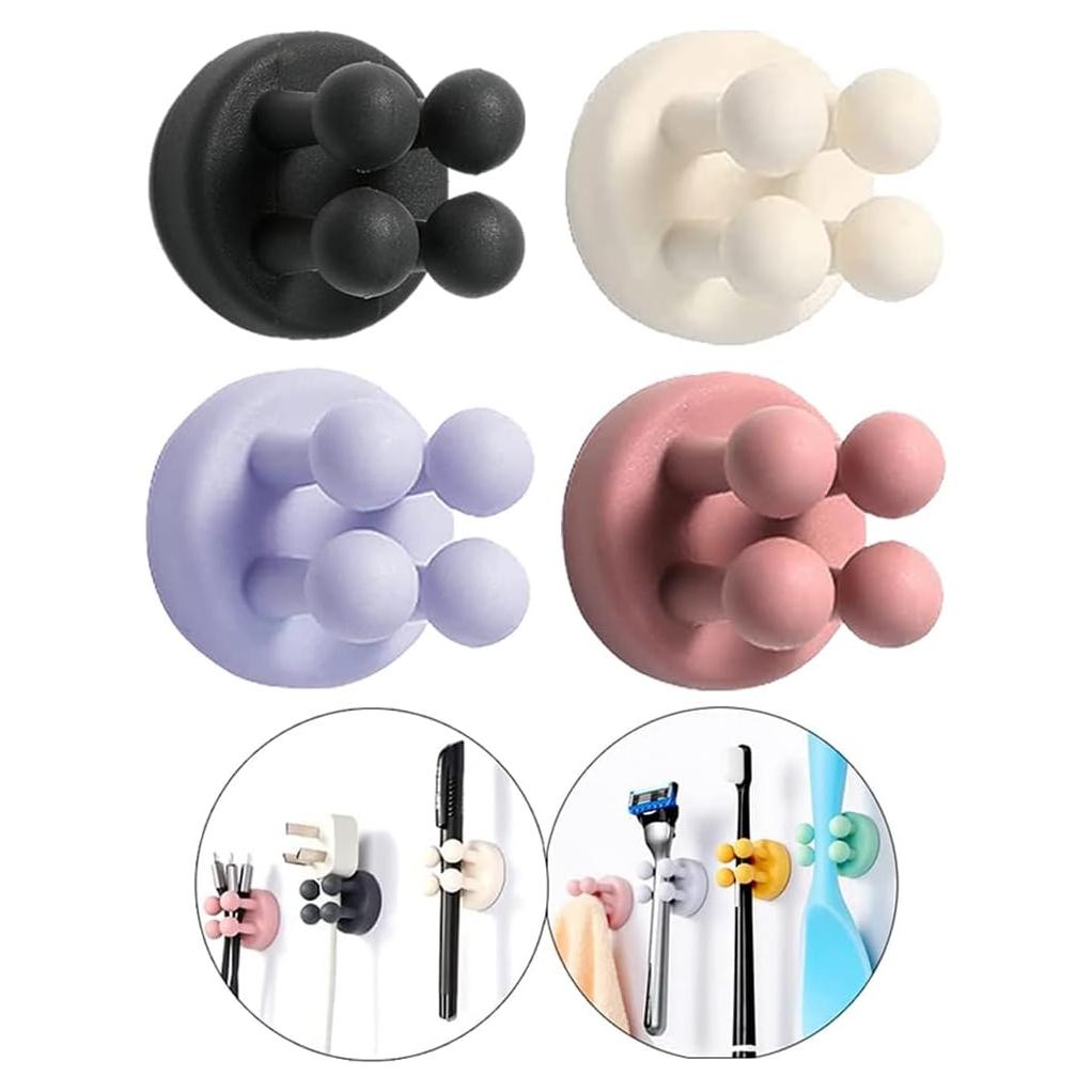 Ganchos Adhesivos de Silicona Defrko - 4 Pcs para Colgar