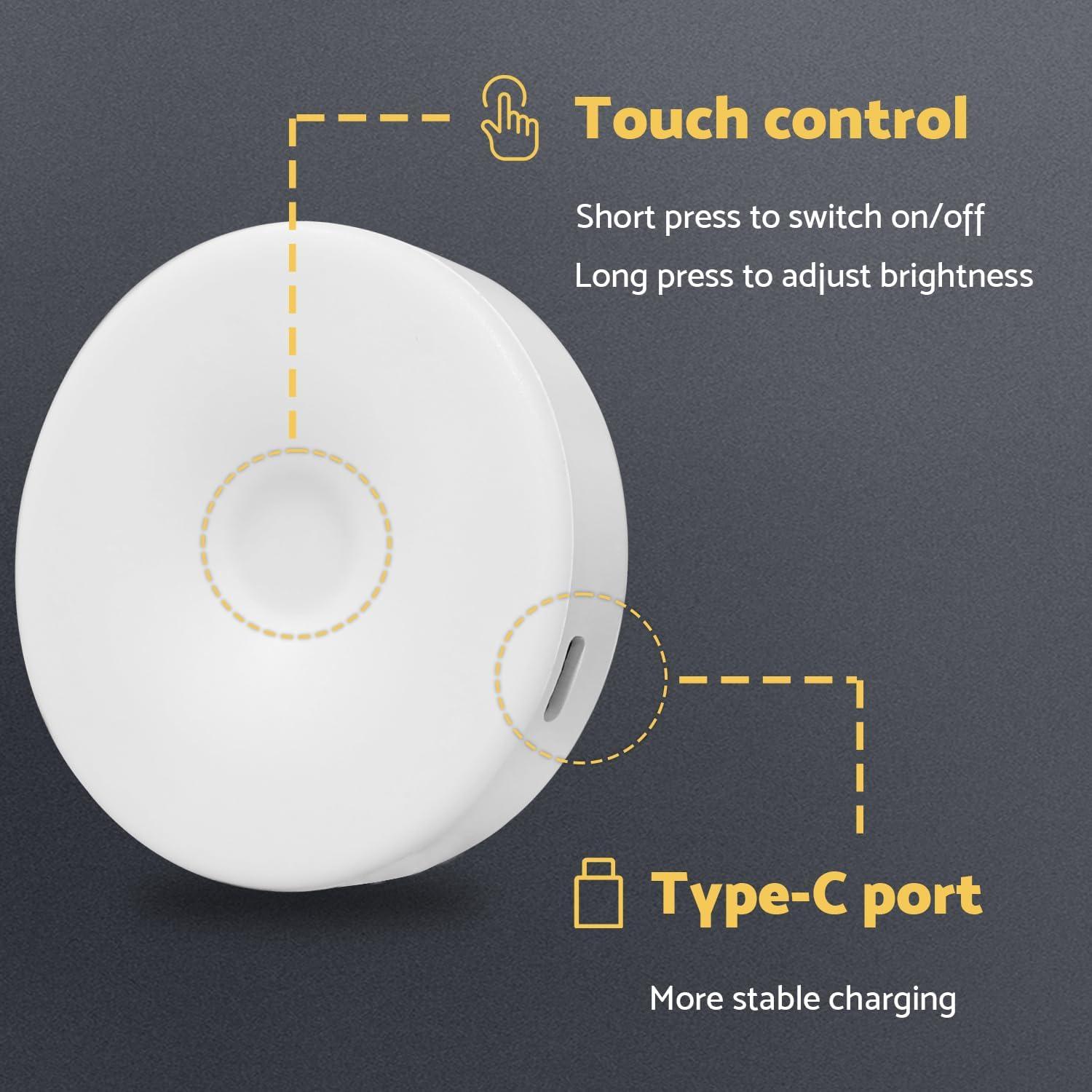 Luces Puck Recargables DAZZY DOT 2 Piezas Amarillo Cálido