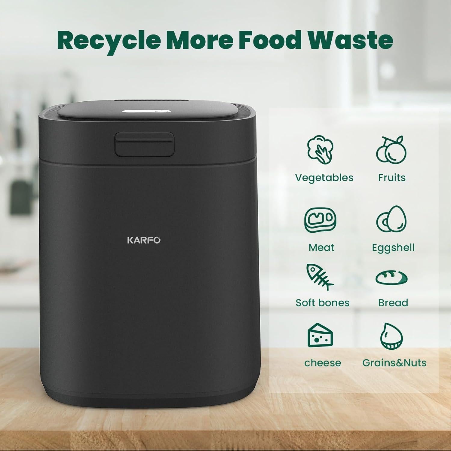 Compostador Eléctrico Karfo 2.5L Automático Sin Olores Negro