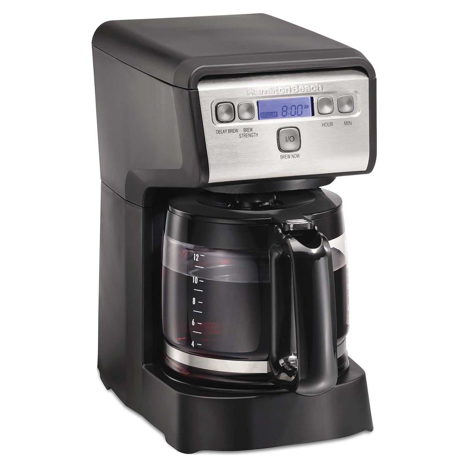 Cafetera Programable Hamilton Beach 12 Tazas Compacta Negra