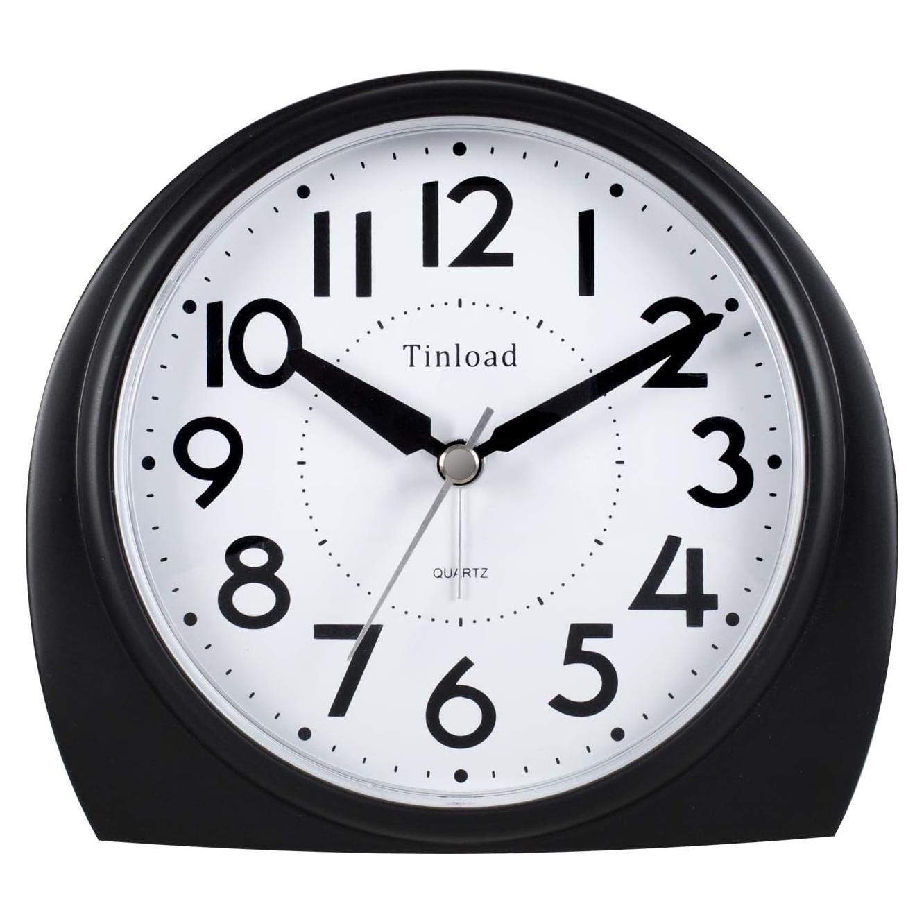 Reloj de Alarma Analógico Tinload 5.5" Silencioso Negro
