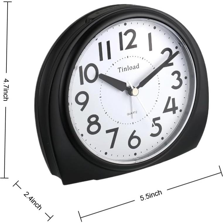 Reloj de Alarma Analógico Tinload 5.5" Silencioso Negro
