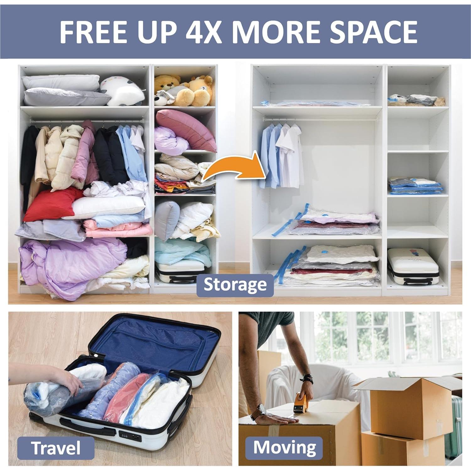 4 Bolsas de Almacenamiento al Vacío Jumbo Cozy Essential 120x89cm