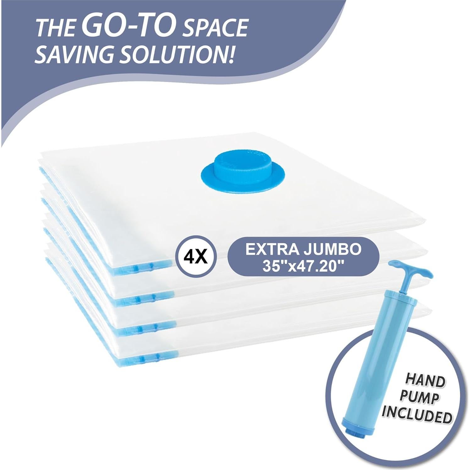 4 Bolsas de Almacenamiento al Vacío Jumbo Cozy Essential 120x89cm