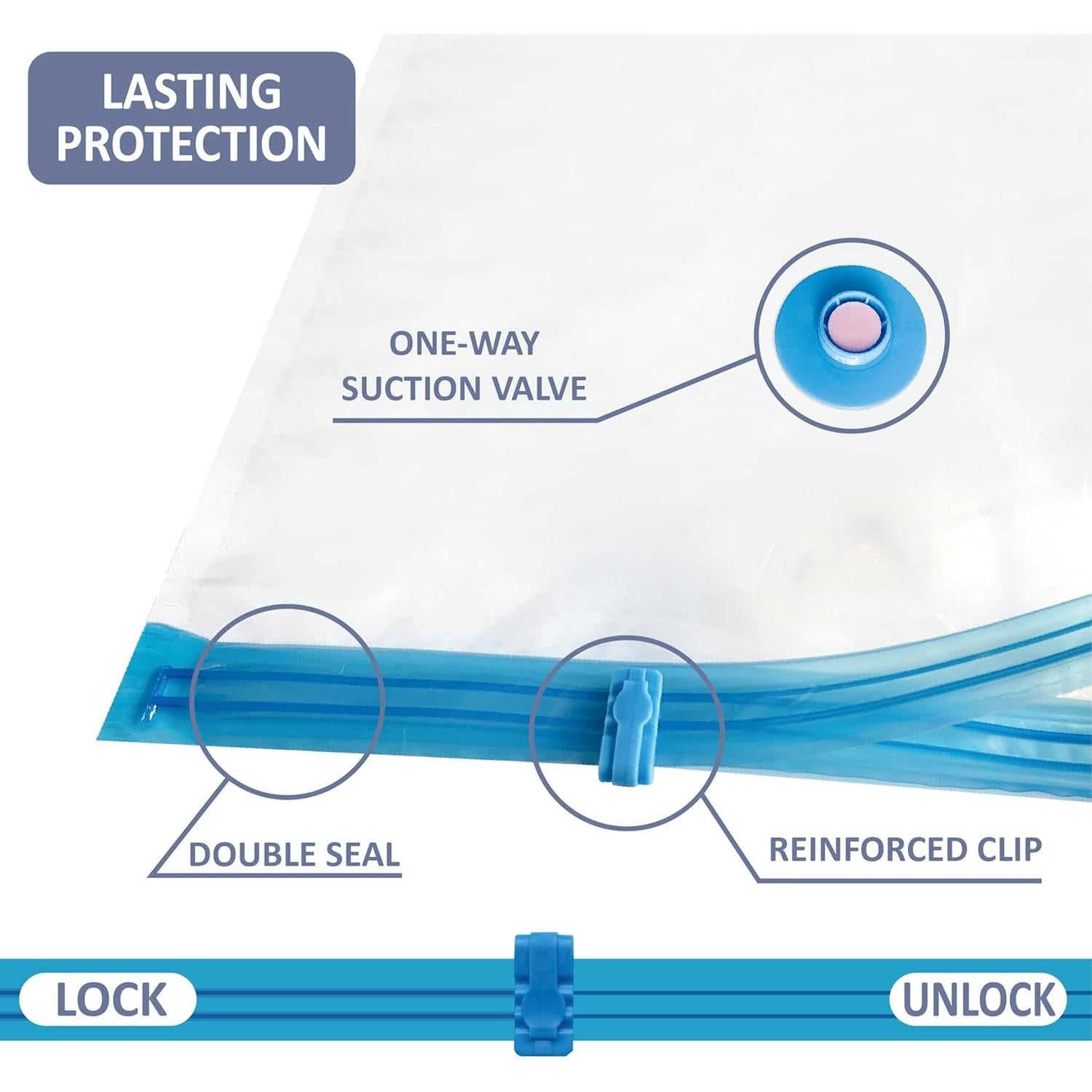 4 Bolsas de Almacenamiento al Vacío Jumbo Cozy Essential 120x89cm