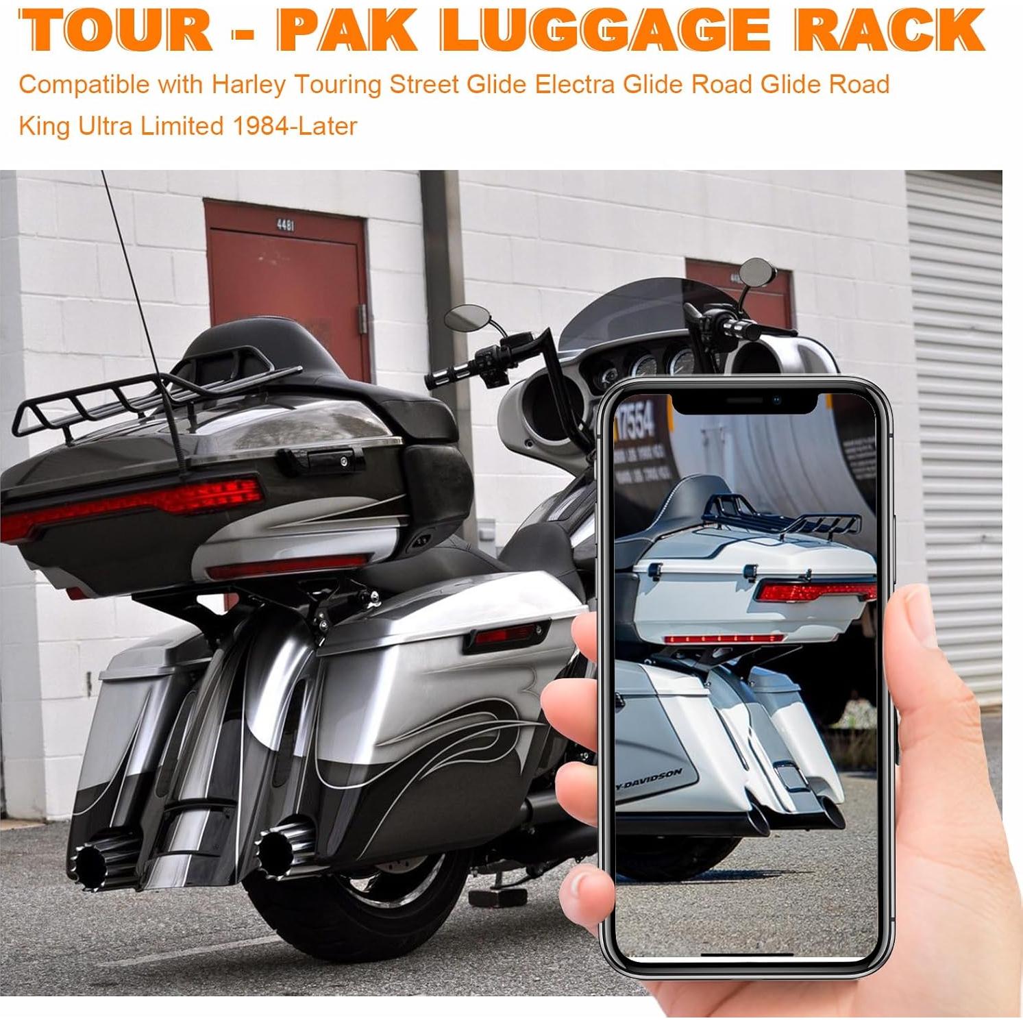 Portaequipajes Eumti Air Wing Negro para Harley Touring 1984-2025