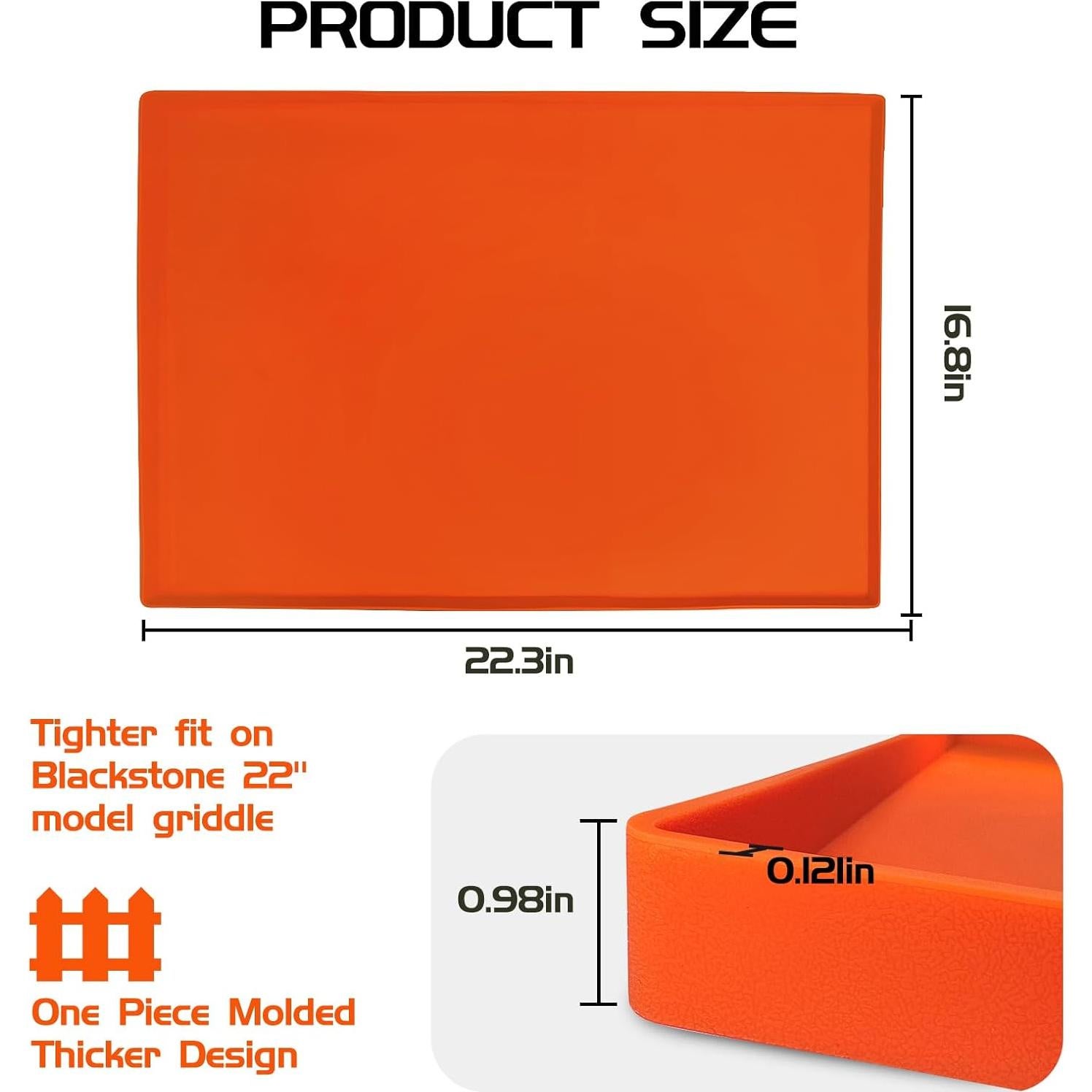 Cubierta de Silicona Beofinest para Plancha 22" Naranja