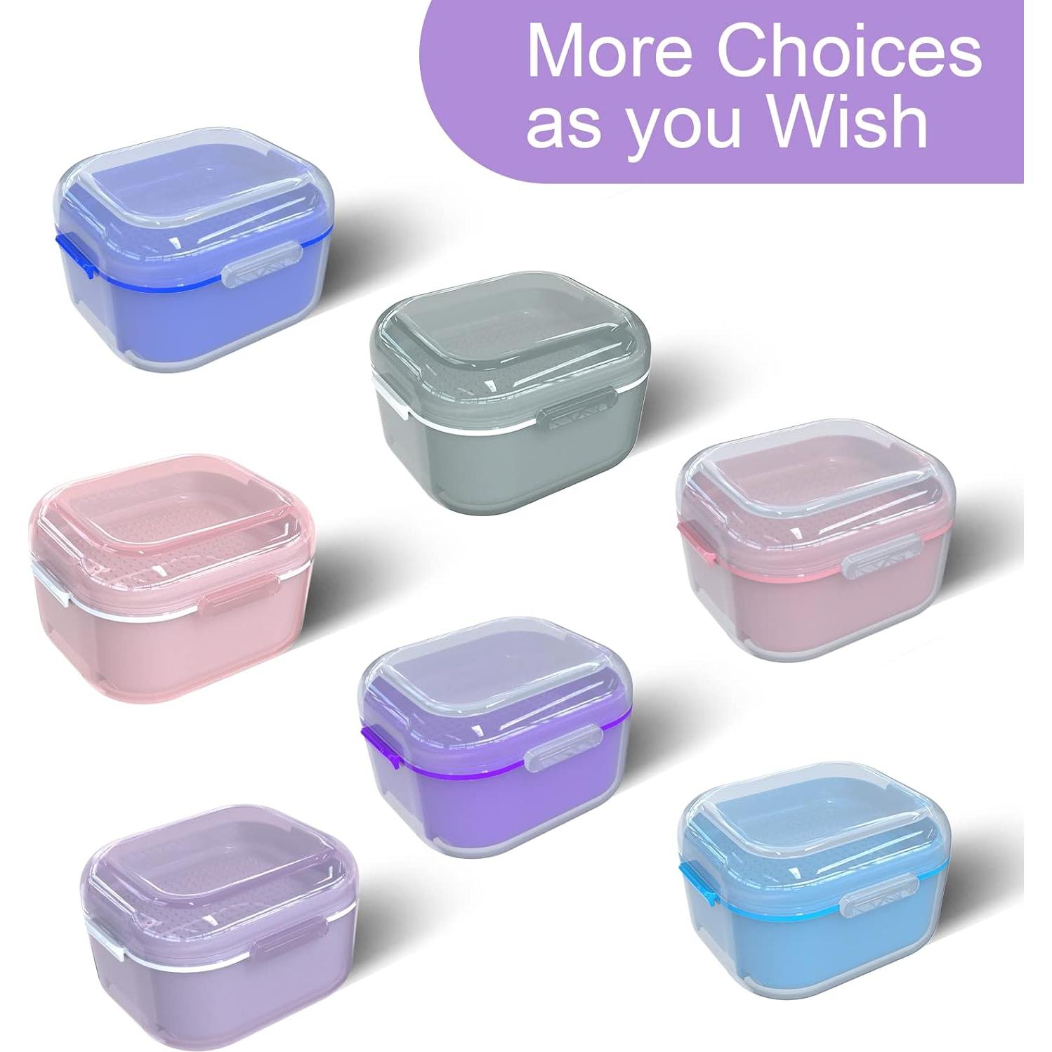 Estuche para Dentaduras ARGOMAX con Filtro y Bandeja Púrpura