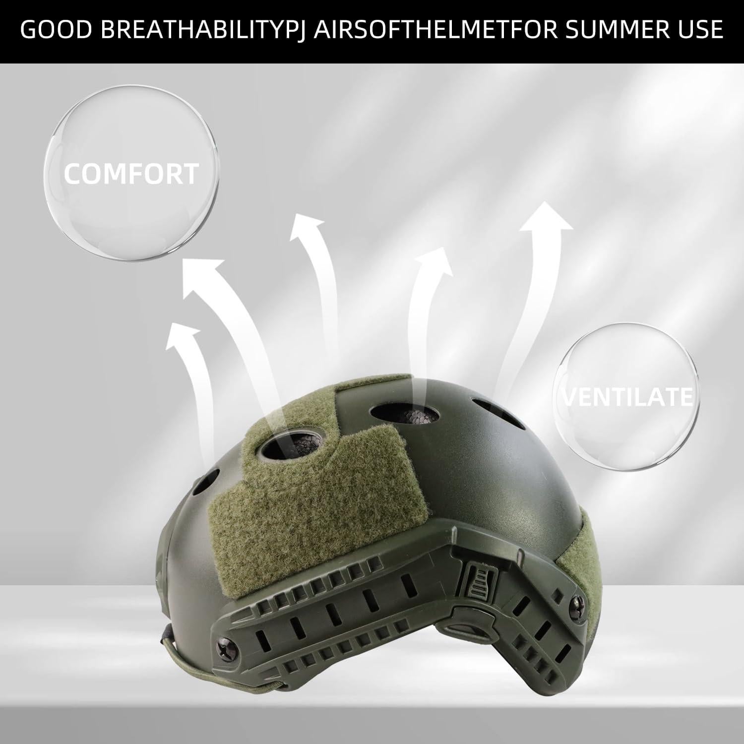 Casco Táctico Booiu Casco Airsoft Mediano Verde