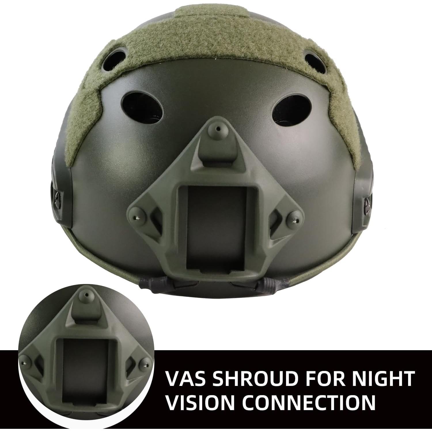 Casco Táctico Booiu Casco Airsoft Mediano Verde