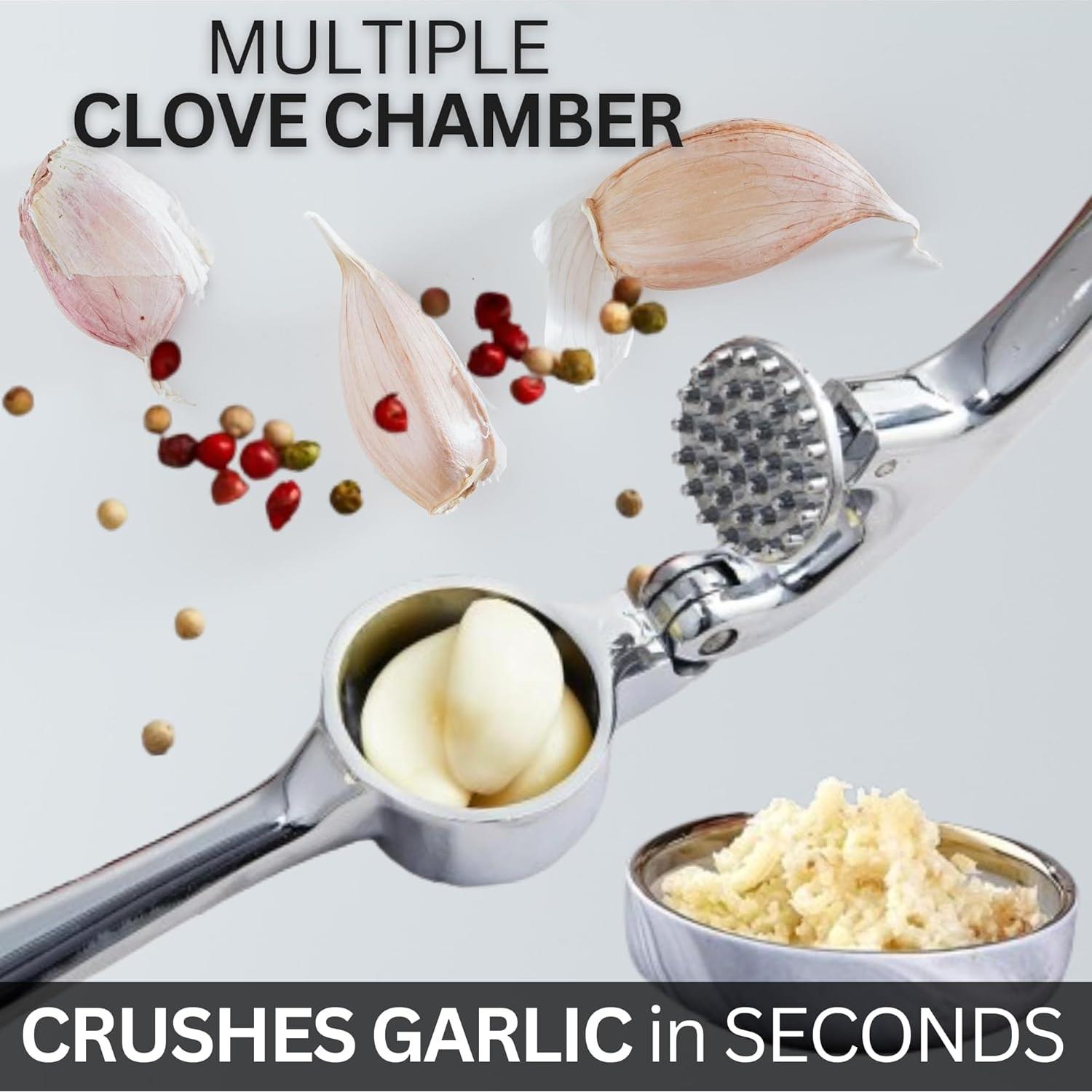 Juego de Prensa de Ajo CASA KITCHEN Acero Inoxidable 17 cm