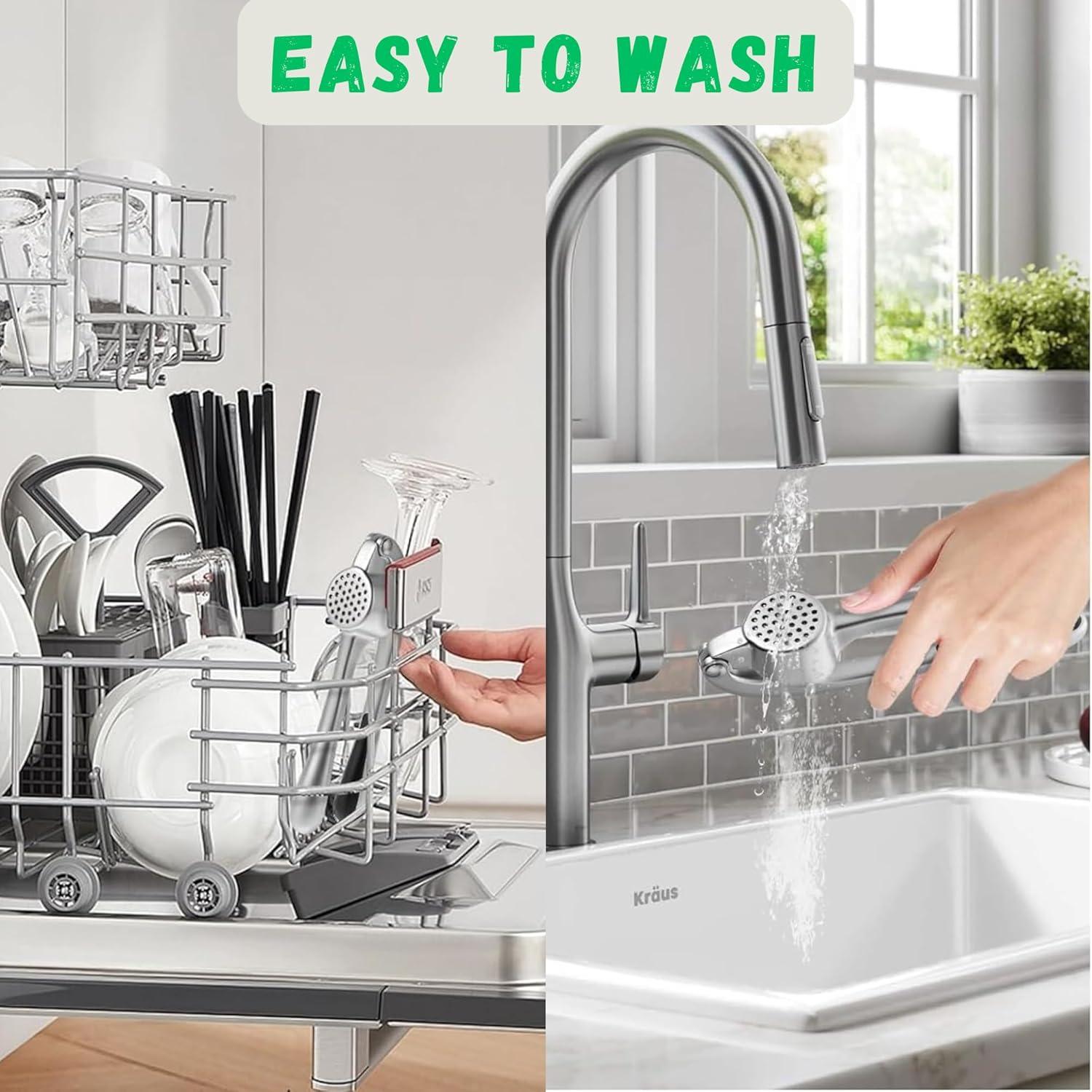 Juego de Prensa de Ajo CASA KITCHEN Acero Inoxidable 17 cm