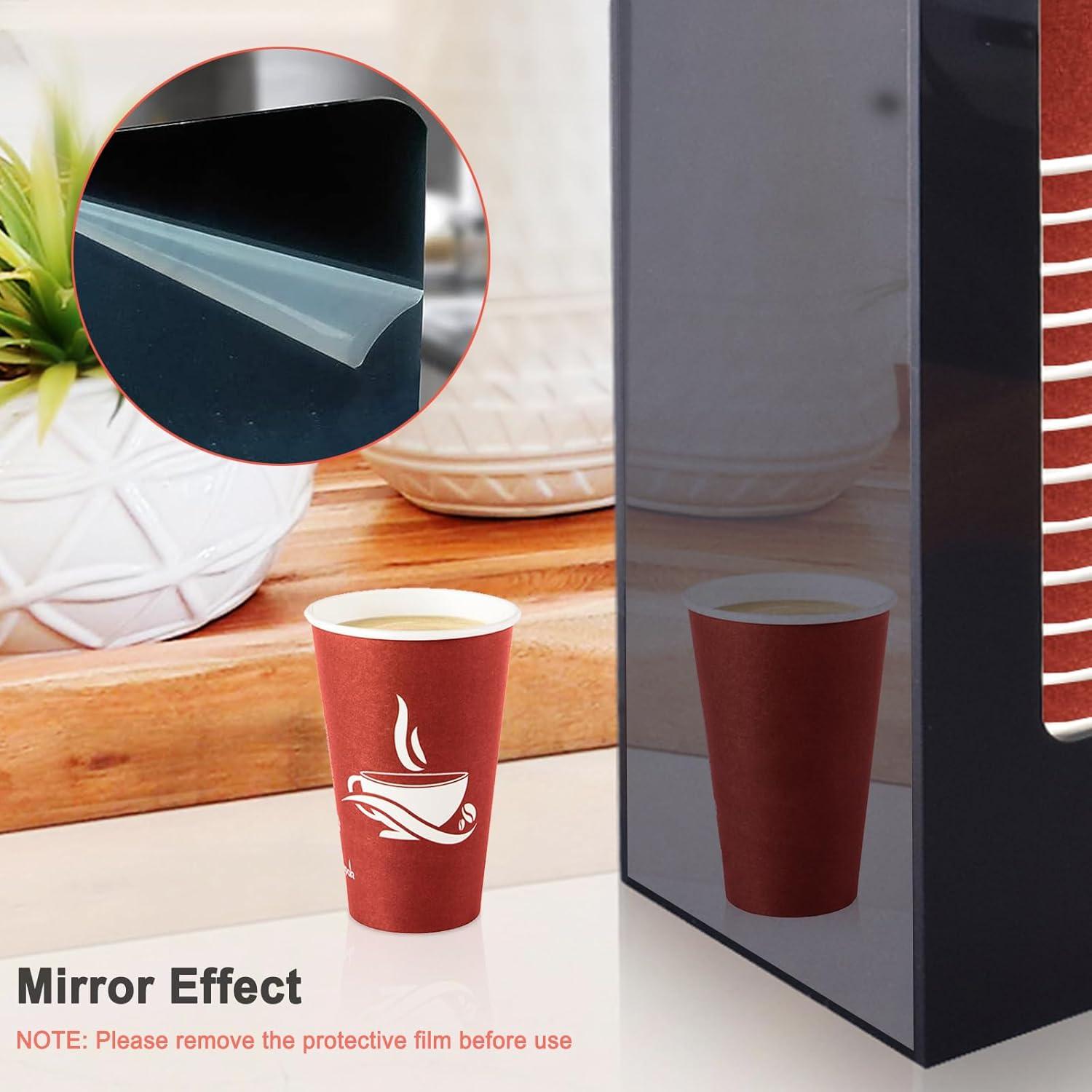 MYITYARD Coffee Cup Dispenser, Cup and Lid Organizer fits 5 to 16 oz Disposable Paper & Plastic Cups, Acrylic Cup Holder for Table Countertop, Black