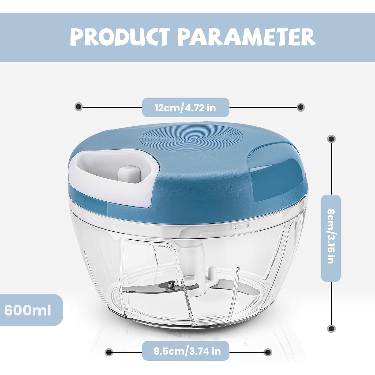 Picador Manual de Verduras FILTA 500ml Acero Inoxidable Azul