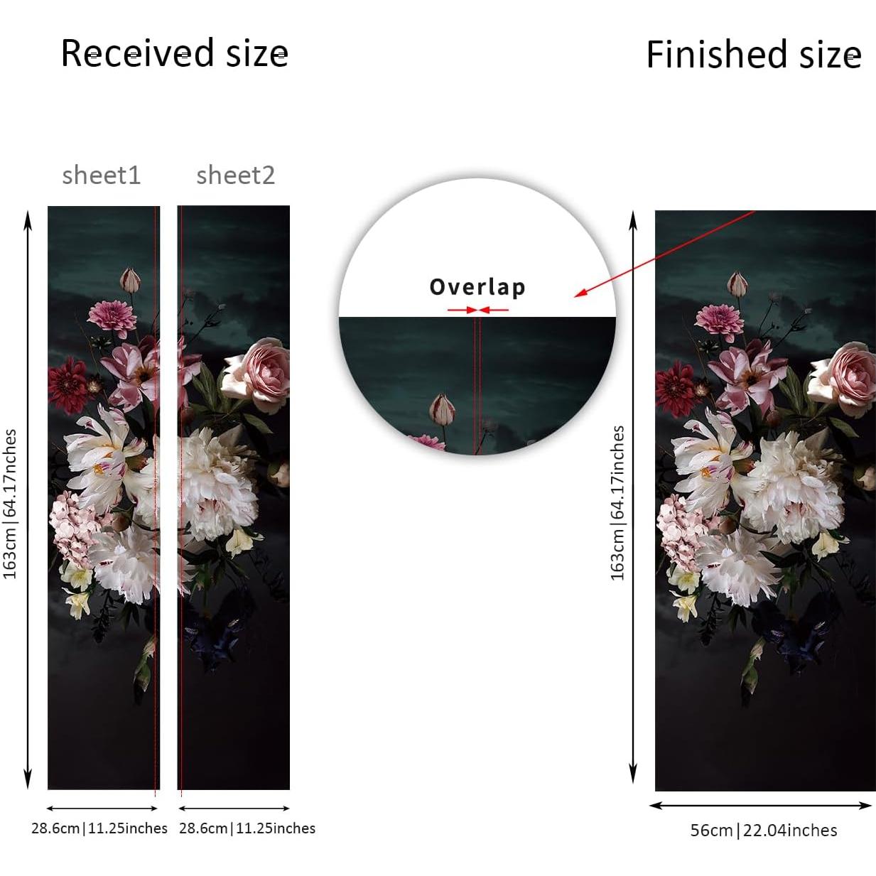 Cubierta Floral para Refrigerador Flortlias 56x163 cm con Herramientas