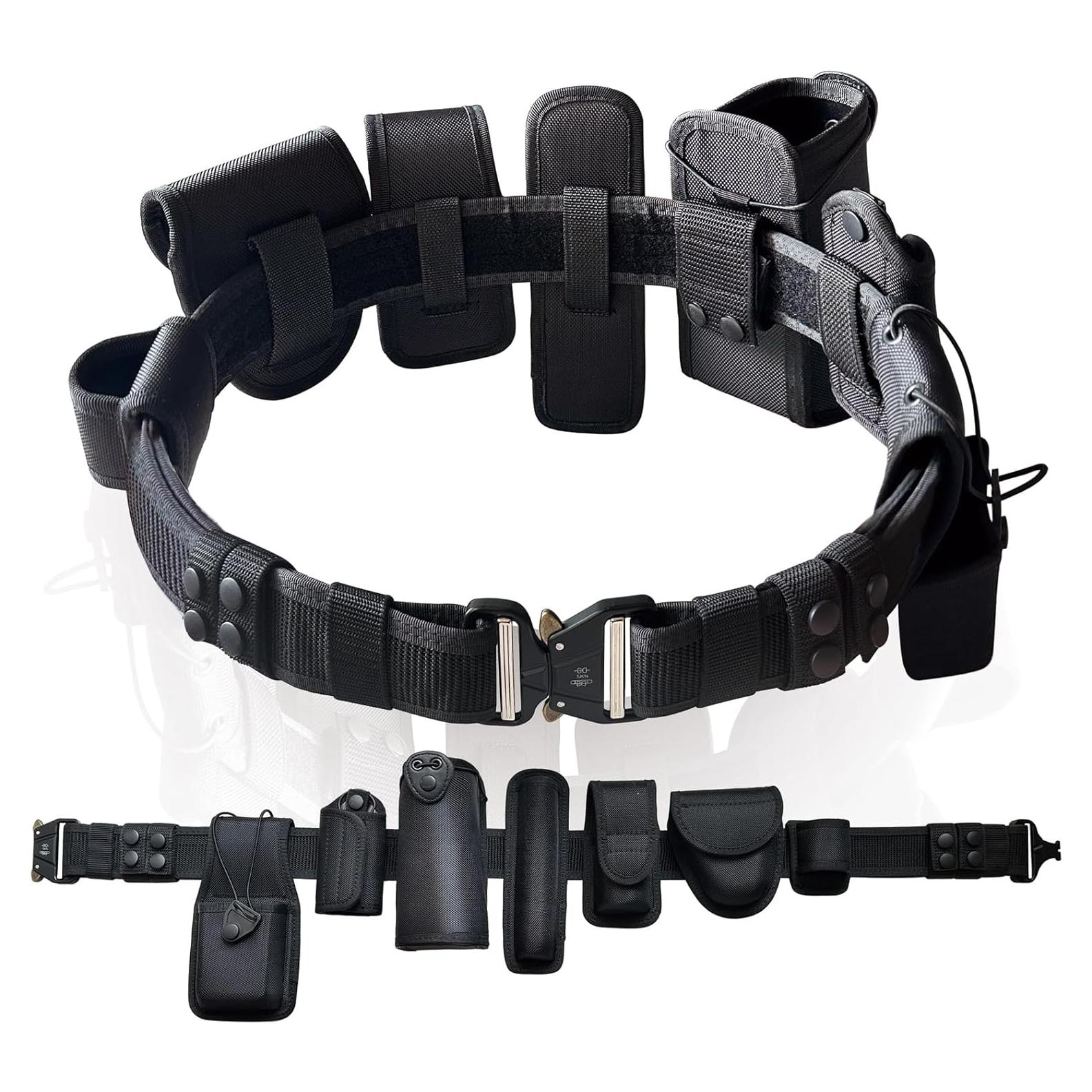 Cinturón Táctico BittPicc 8 en 1 Ajustable Nylon Negro