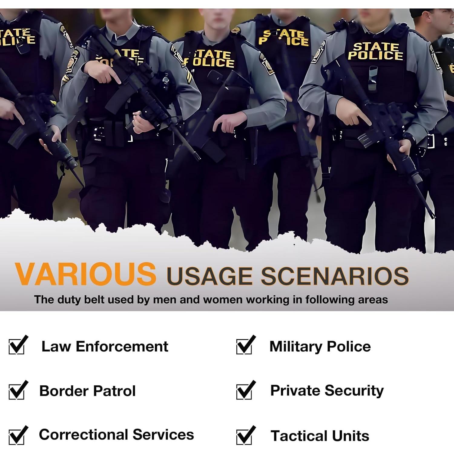 Cinturón Táctico BittPicc 8 en 1 Ajustable Nylon Negro