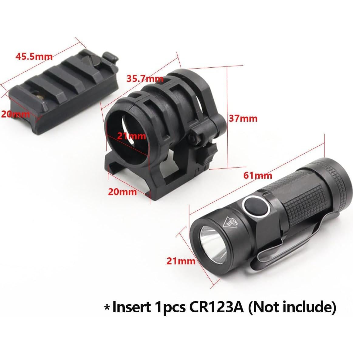 Linterna LED Mini LThyzsbz para Casco Táctico 500 Lúmenes