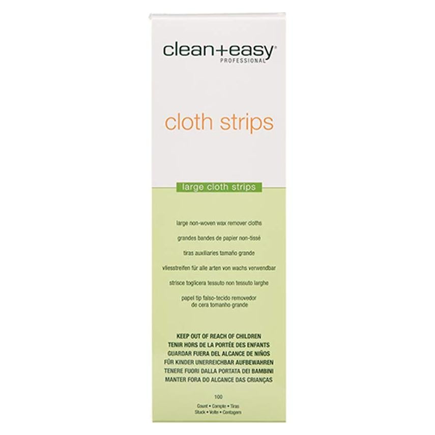 Clean + Easy Cloth Wax Strips – Non-Woven Wax Strips for Hair Removal, Salon and At-Home Use for Face, Legs & Body, 3”x9”, 100 Count