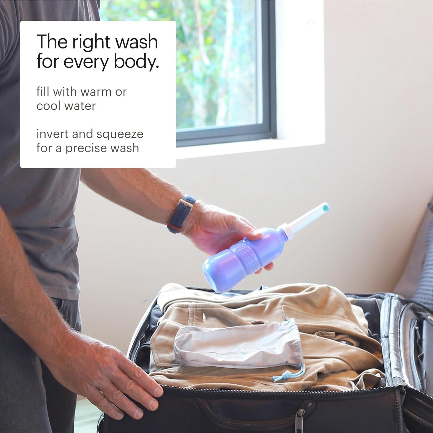 Brondell GoSpa Travel Bidet GS-70 Easy-to-use Portable Bidet with Convenient Nozzle Storage, Travel Bag, 400 ml Capacity, and Angled Nozzle Spray