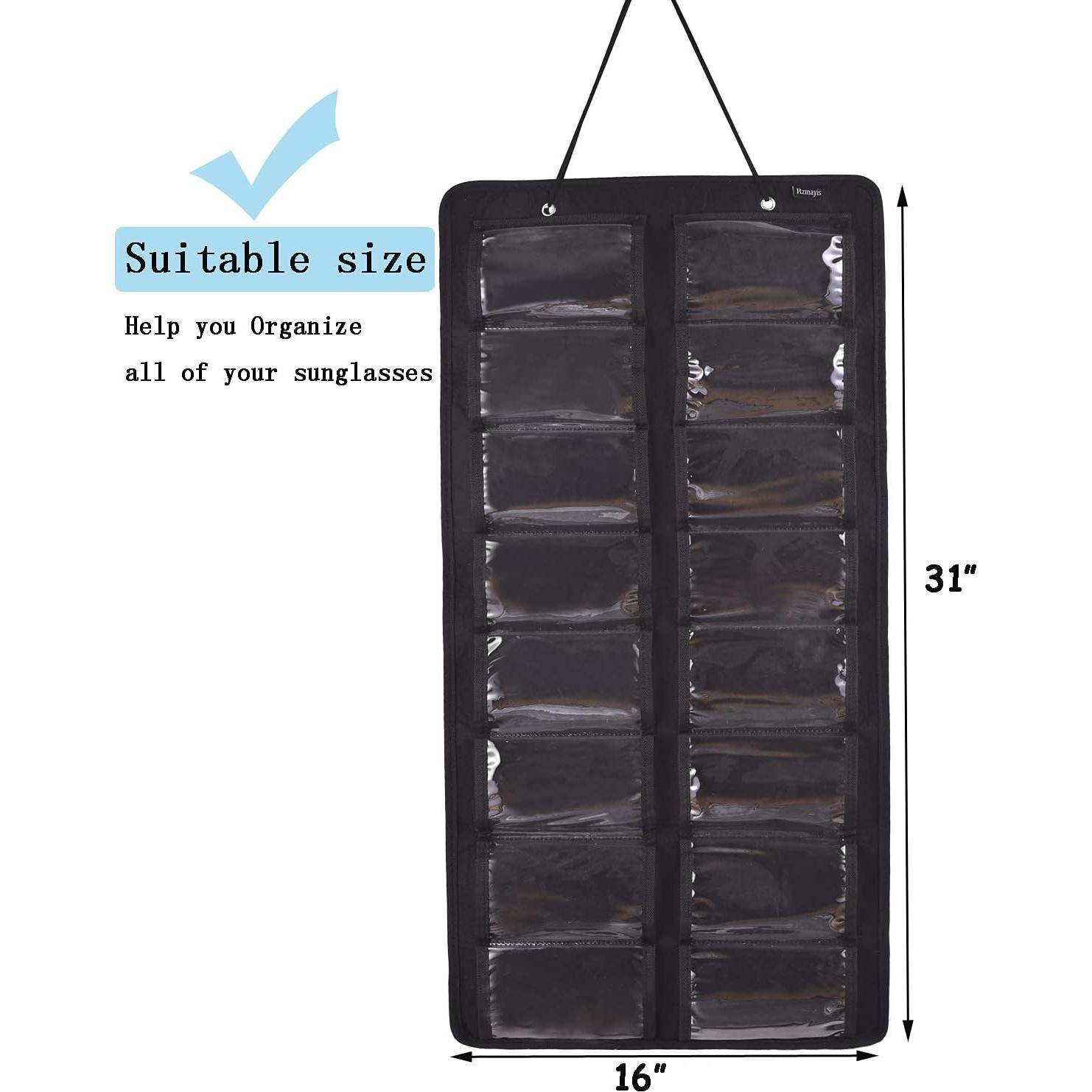 Organizador de Gafas de Sol RZMAYIS 16 Compartimentos Montado en Pared