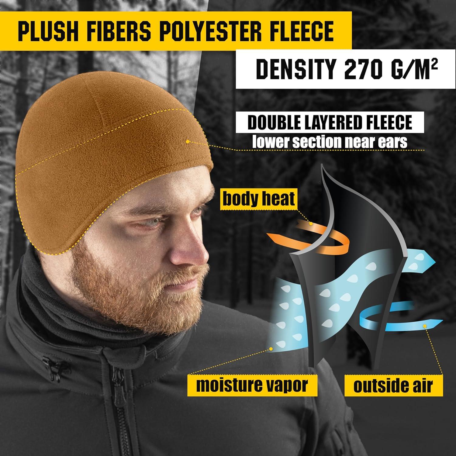 Gorro Táctico M-Tac con Orejeras para Hombre - Forro Polar