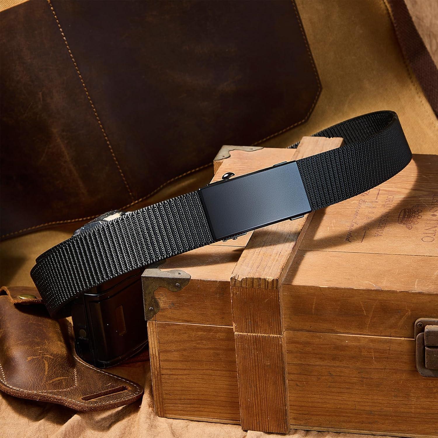 Cinturón Trinquete Nylon Ajustable Hombre 71-86 cm Negro