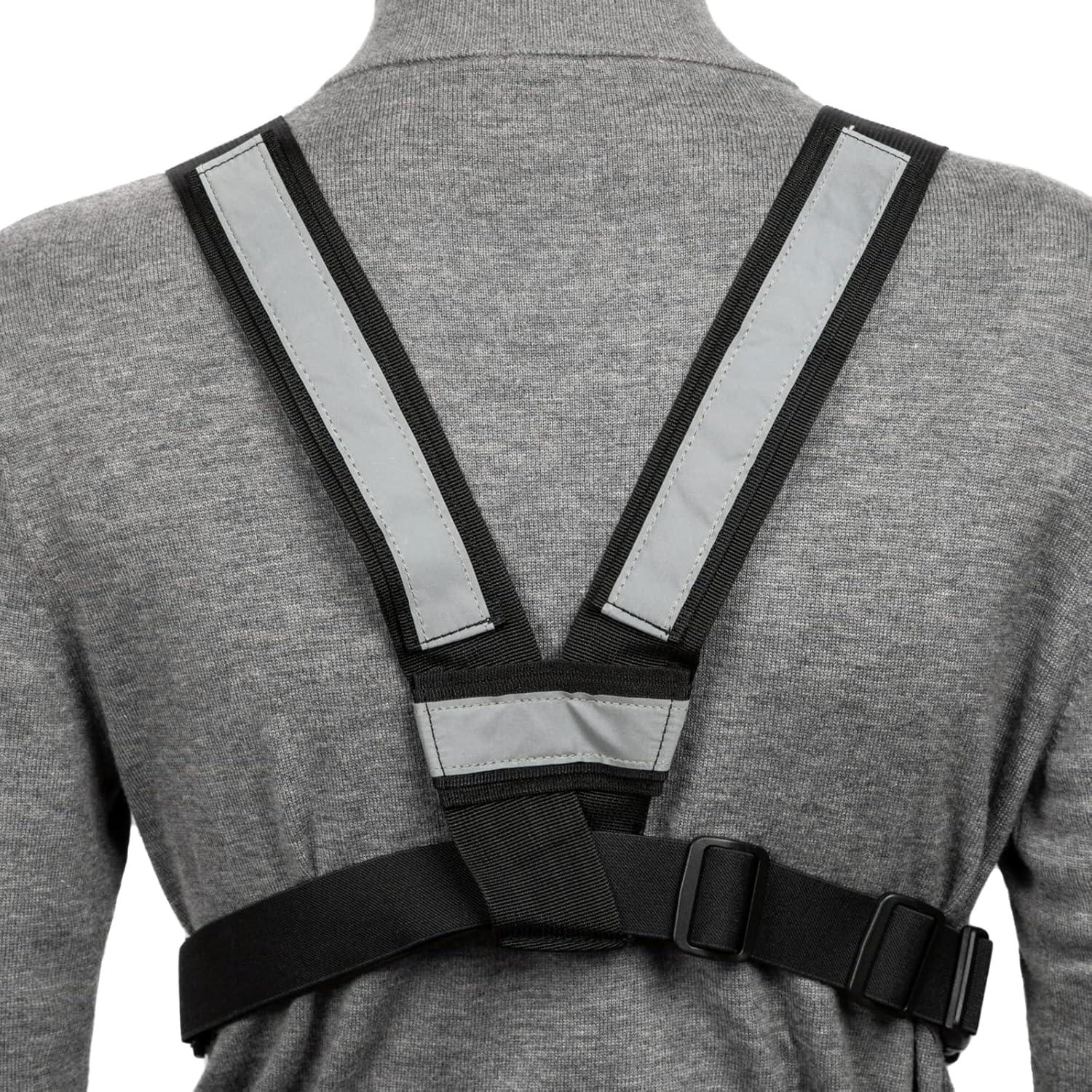 Arnés de Pecho Luiton Negro con Tiras Reflectantes