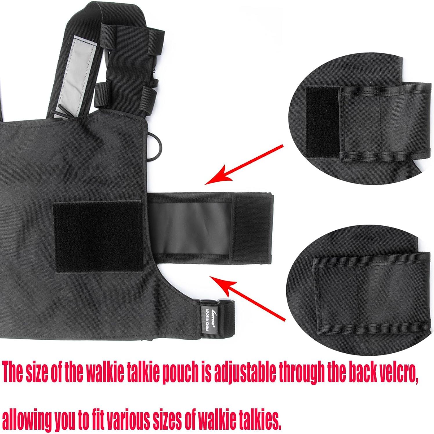 Arnés de Pecho Luiton Negro con Tiras Reflectantes