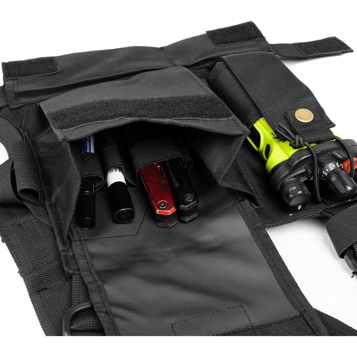 Arnés de Pecho Luiton Negro con Tiras Reflectantes