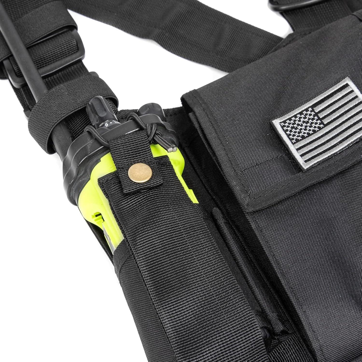 Arnés de Pecho Luiton Negro con Tiras Reflectantes