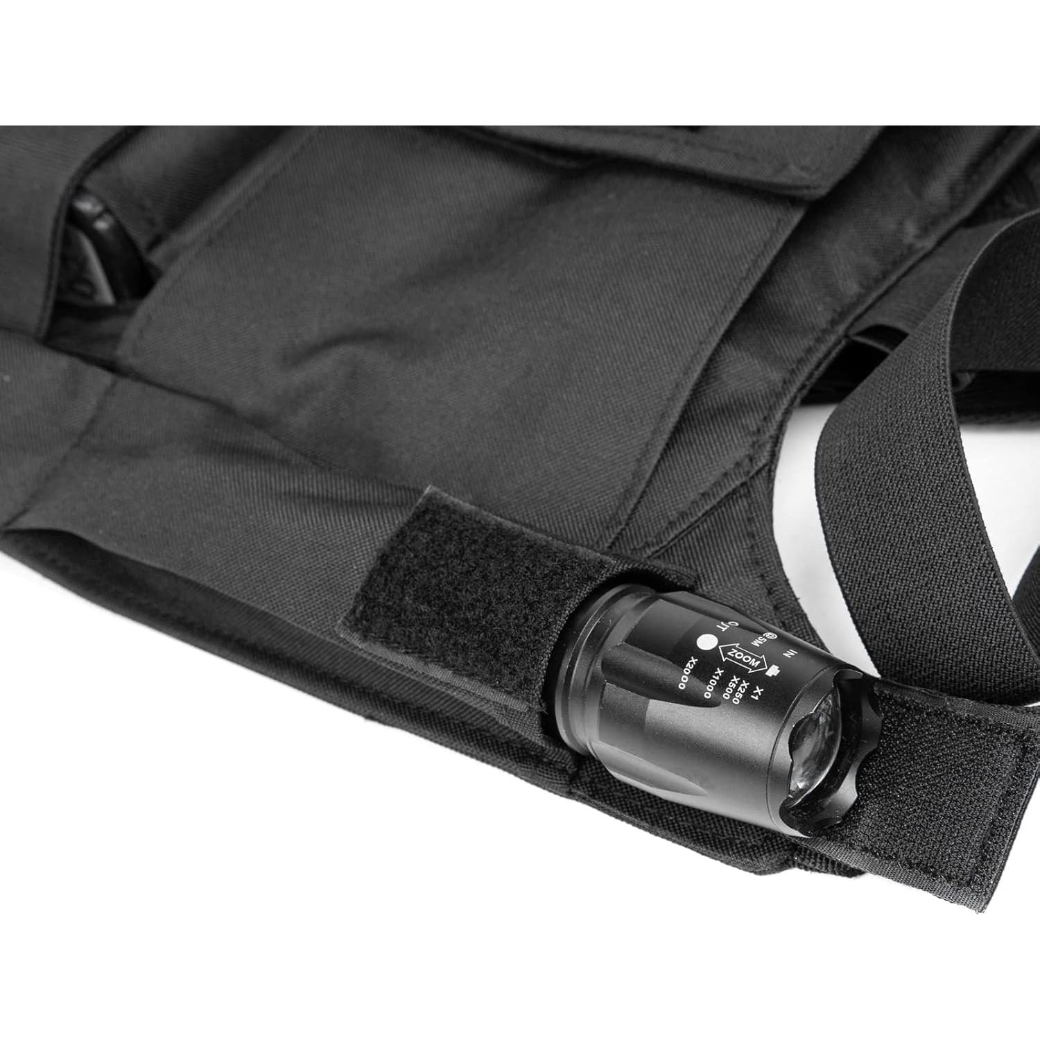 Arnés de Pecho Luiton Negro con Tiras Reflectantes