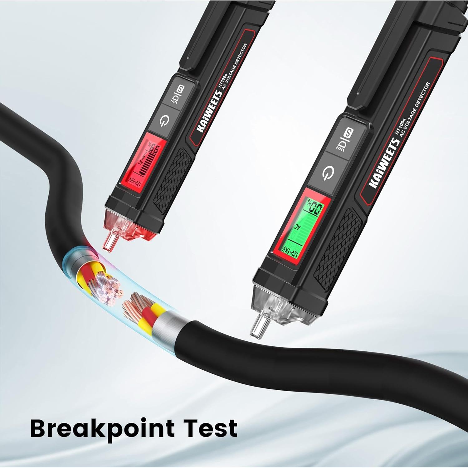 Probador de Voltaje Sin Contacto KAIWEETS HT100s - Doble Rango AC 12-1000V