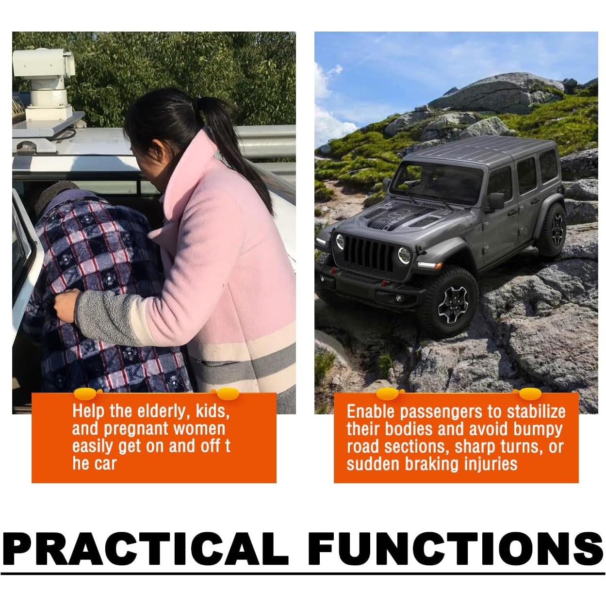 Mangos de Agarre para Reposacabezas ROMASO - 2 Pack Negro