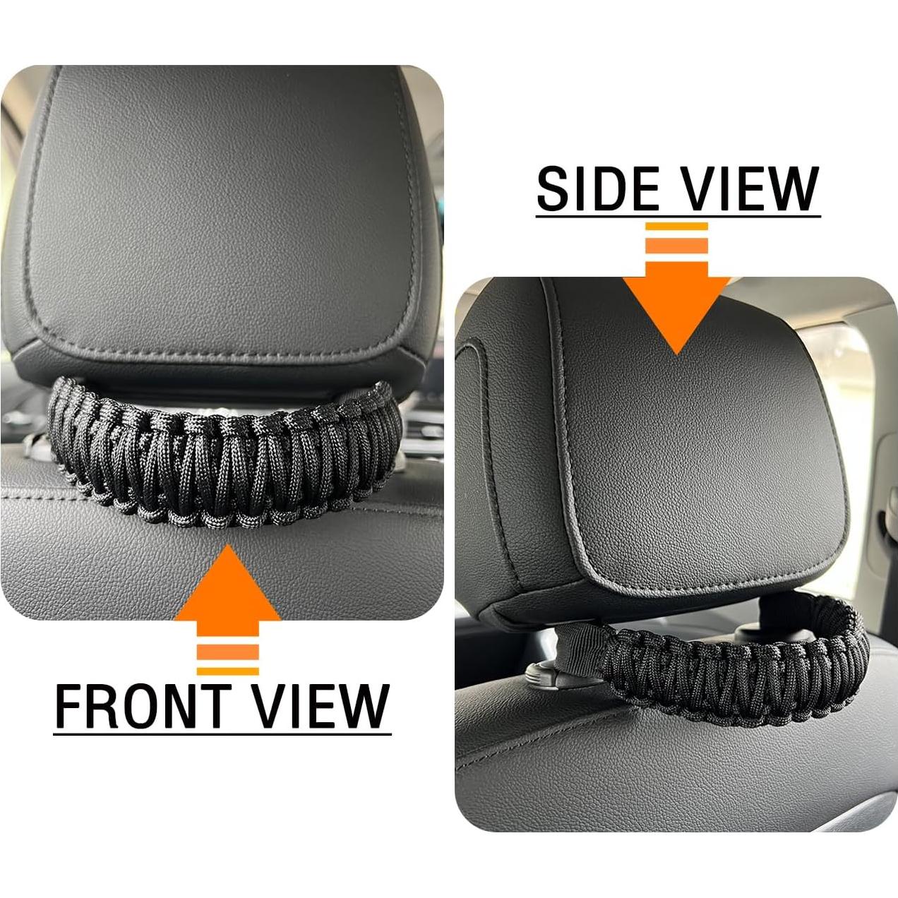 Mangos de Agarre para Reposacabezas ROMASO - 2 Pack Negro