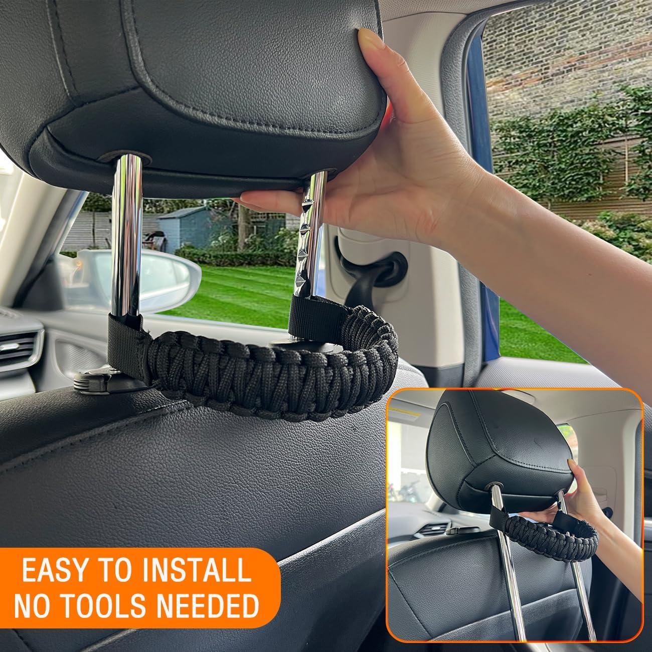 Mangos de Agarre para Reposacabezas ROMASO - 2 Pack Negro