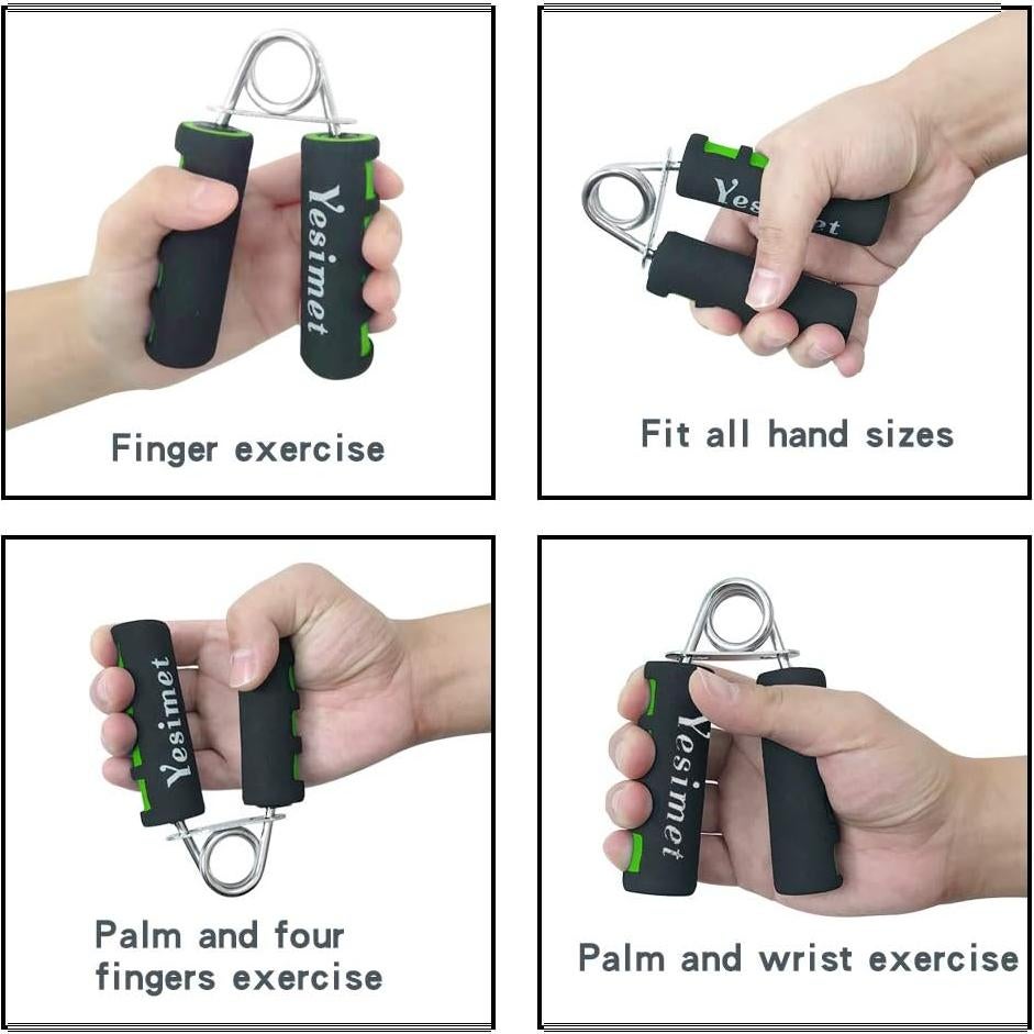 Juego de Fortalecedores de Agarre YESIMET - 2 Unidades Verde