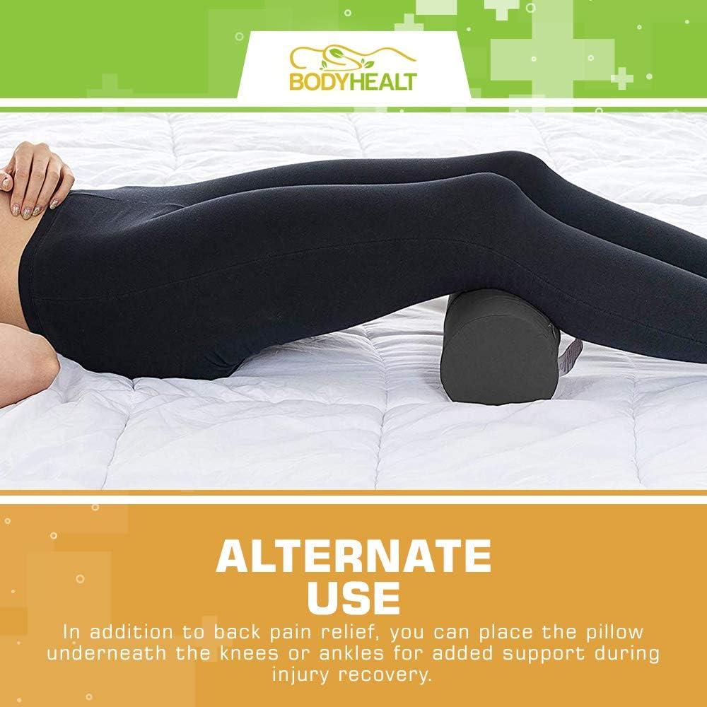Bodyhealt Neck Roll - Original Cervical Round Pillow for Head, Spine & Back Pain Relief. Circle Support for Sleeping. Cylinder Firm Lumbar Bolster