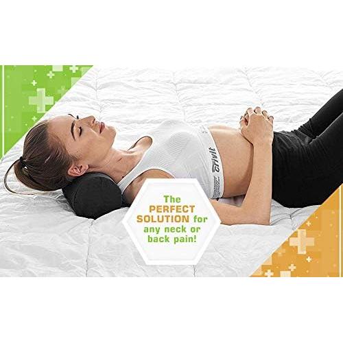 Bodyhealt Neck Roll - Original Cervical Round Pillow for Head, Spine & Back Pain Relief. Circle Support for Sleeping. Cylinder Firm Lumbar Bolster