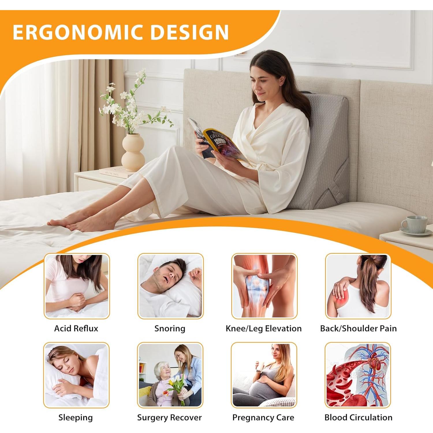 Cojín en Cuña Ajustable Ruqmuis 22-30 cm Espuma de Memoria