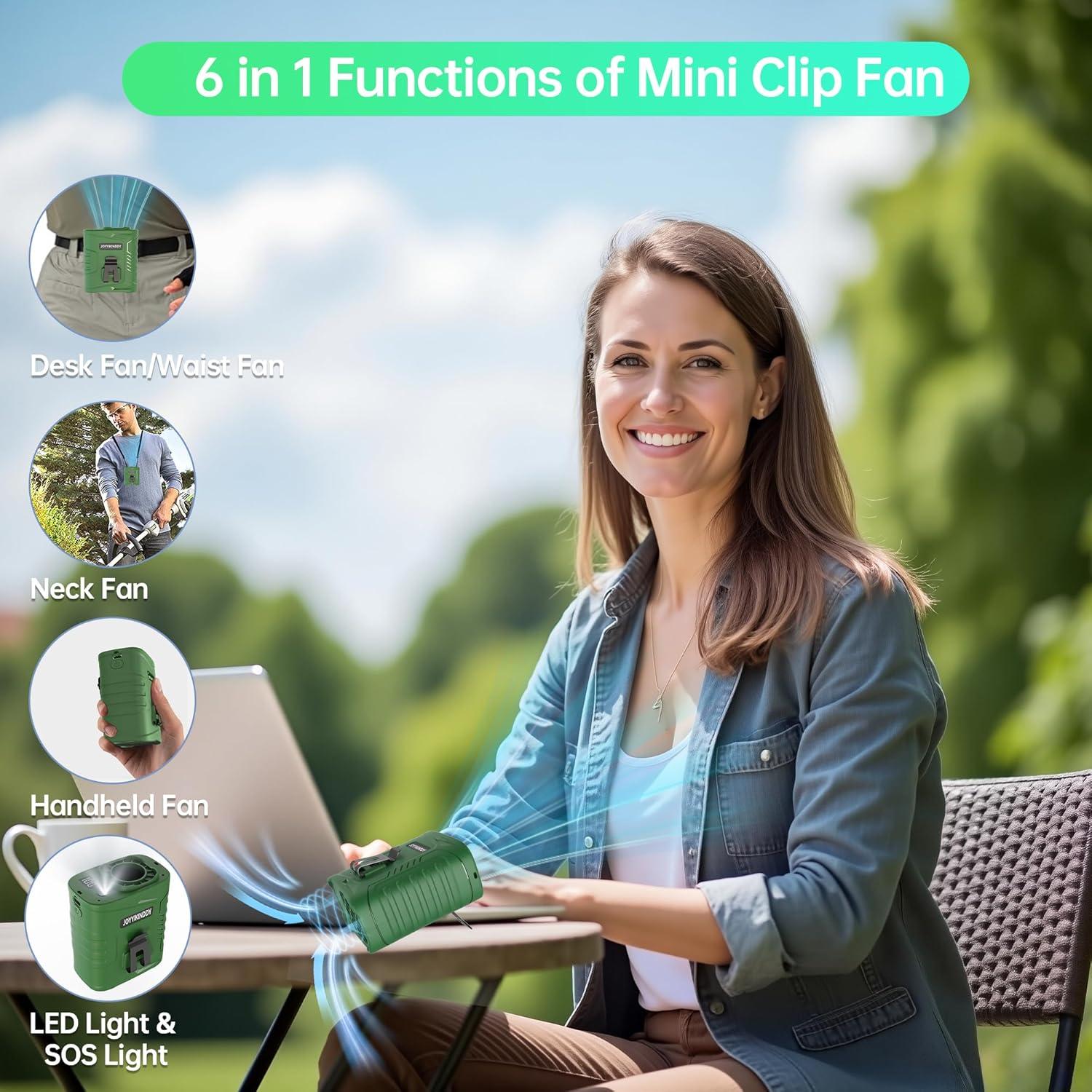 Ventilador de Cintura Portátil JoyyiKinddy GY007C 5000mAh Verde