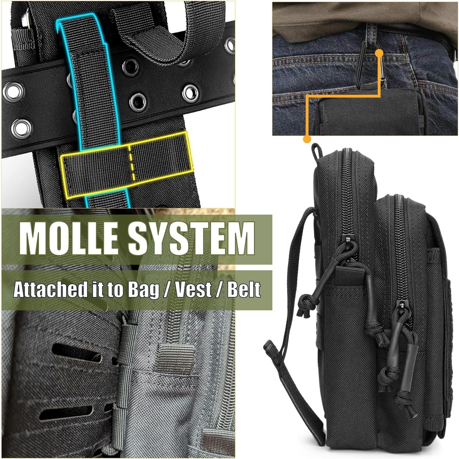 Bolsa Táctica Molle MOZETO Resistente al Agua 19x10x9 cm