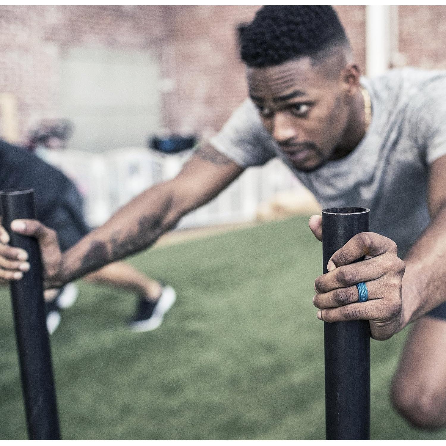 Anillo de Silicona QALO Bisel Paso Q2X Negro para Hombre