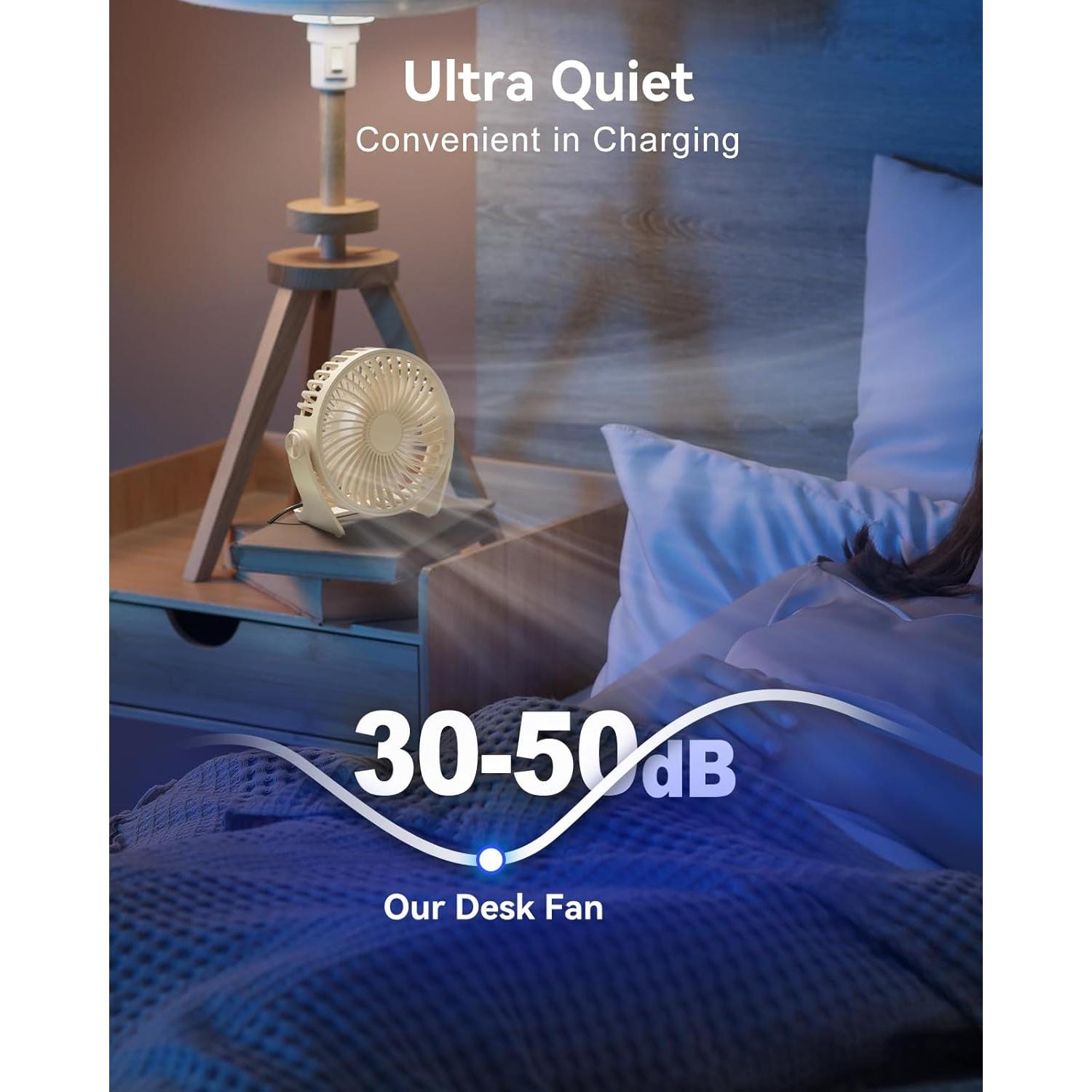 Ventilador de Escritorio USB Edvision KW53 3 Velocidades Beige