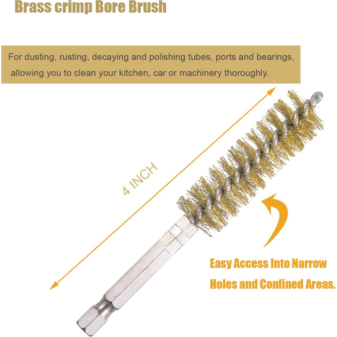 Juego de 10 Cepillos de Cañón WENORA para Taladro 8-19mm