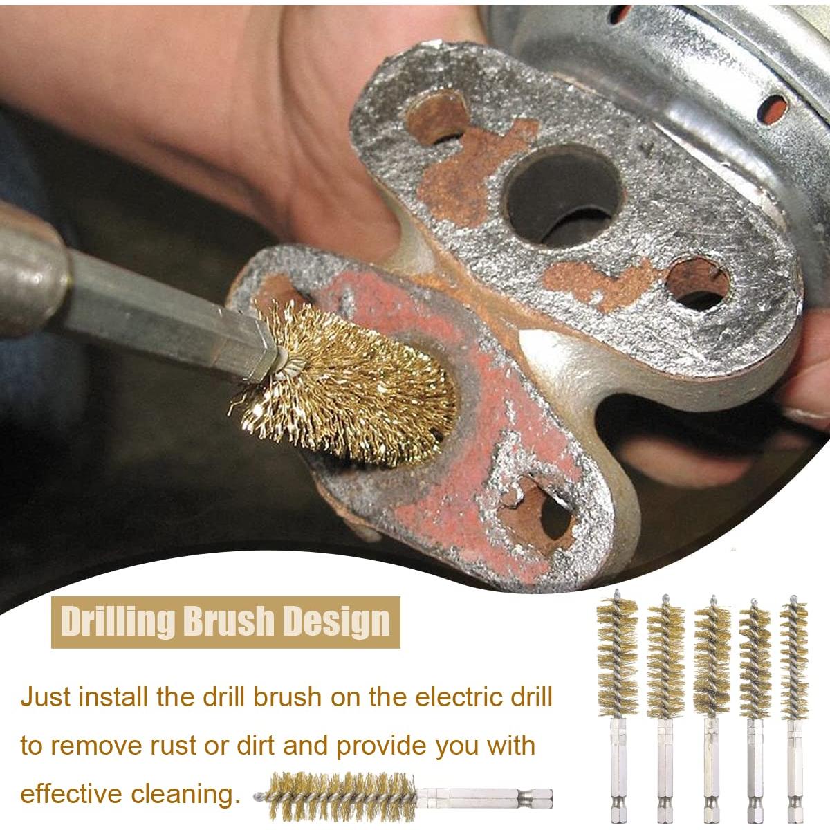 Juego de 10 Cepillos de Cañón WENORA para Taladro 8-19mm